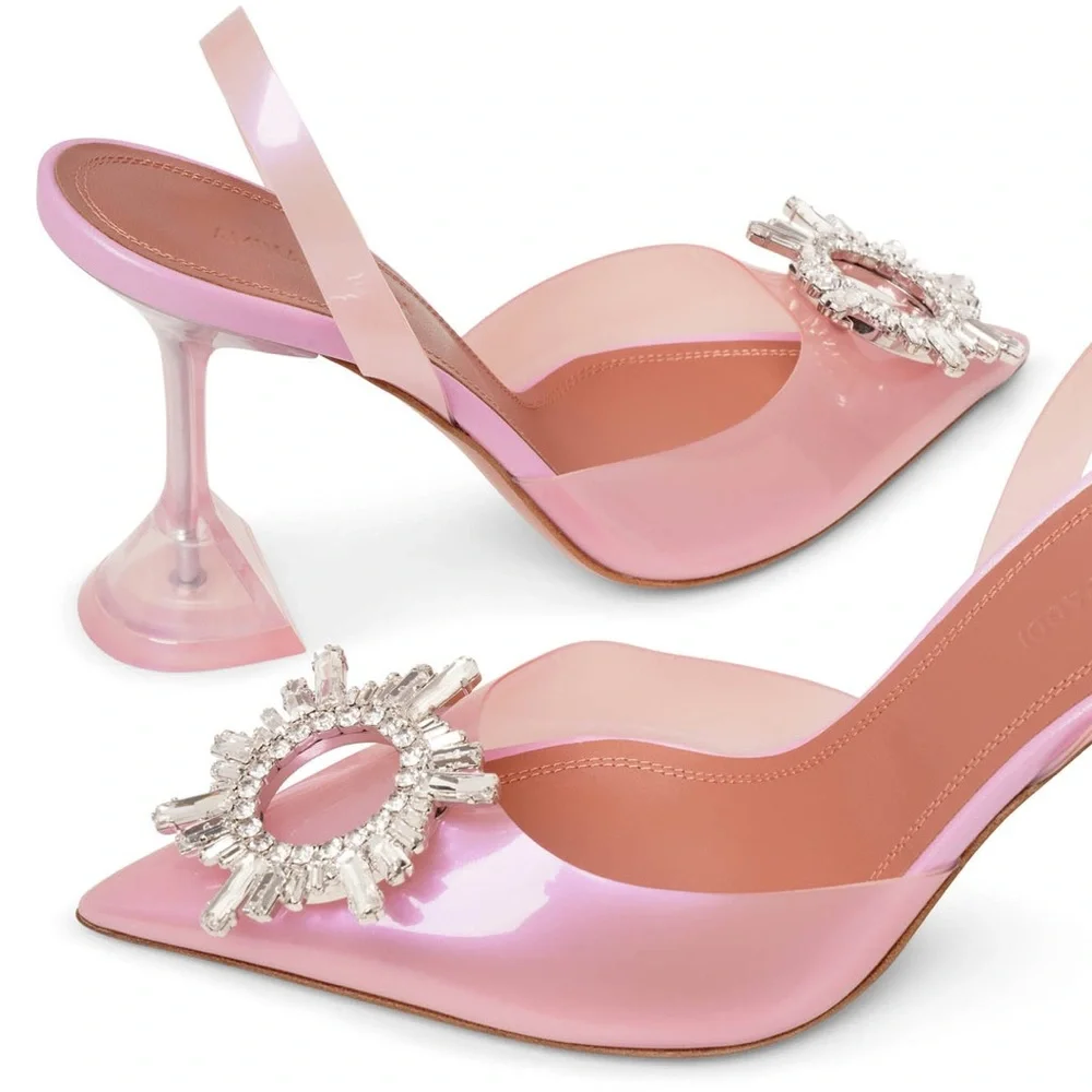 $1105 AMINA MUADDI
Begum sling crystal embellished pink pvc pumps size 36 - Picture 3 of 15